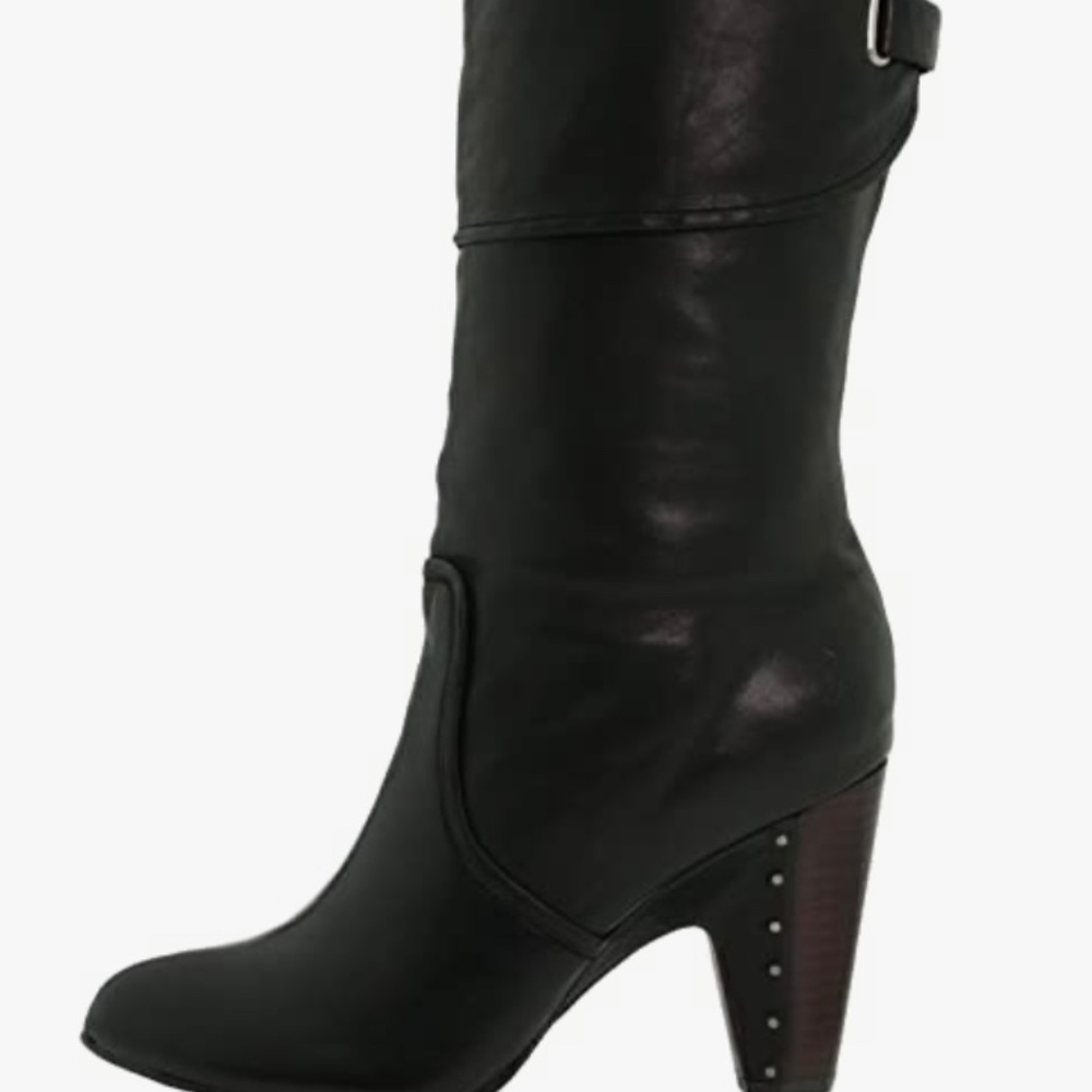 FRYE Women's Bethany Cuff Shortie Boot, Leather, Black, Size 6.5